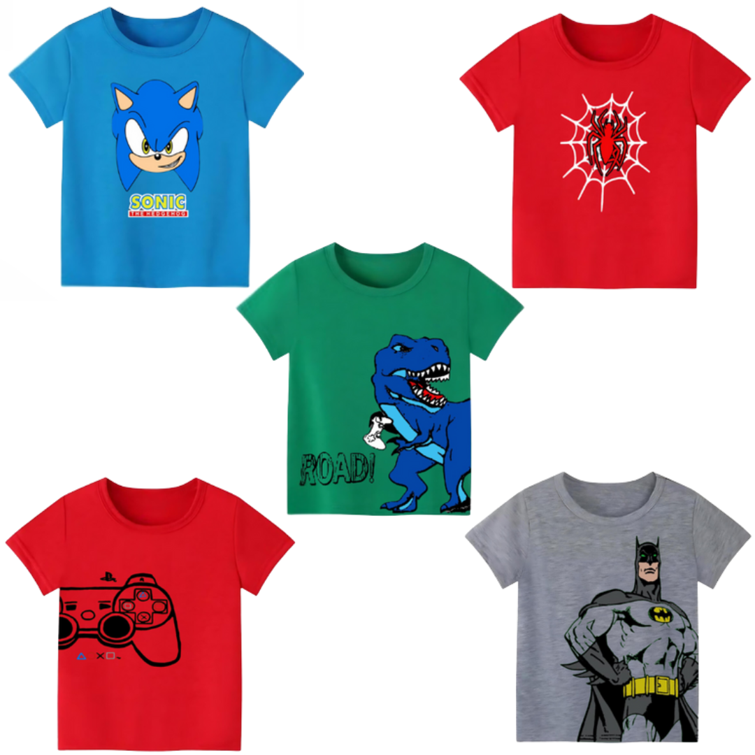 Pack of 5 Printed T-shirts for Kids