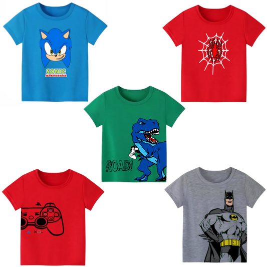 Pack of 5 Printed T-shirts for Kids