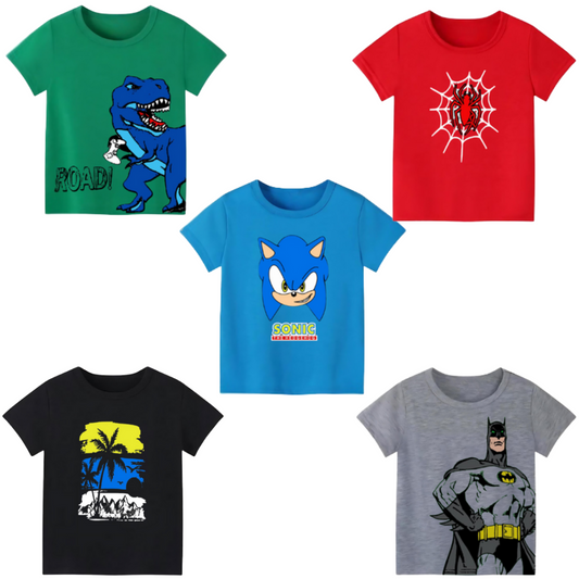 Pack of 5 Printed T-shirts for Kids